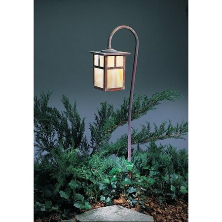 Arroyo Craftsman Low Voltage 6" Mission Fixture Without Overlay (Empty), Pewter, Almond Mica Glass LV36-M6EAM-P